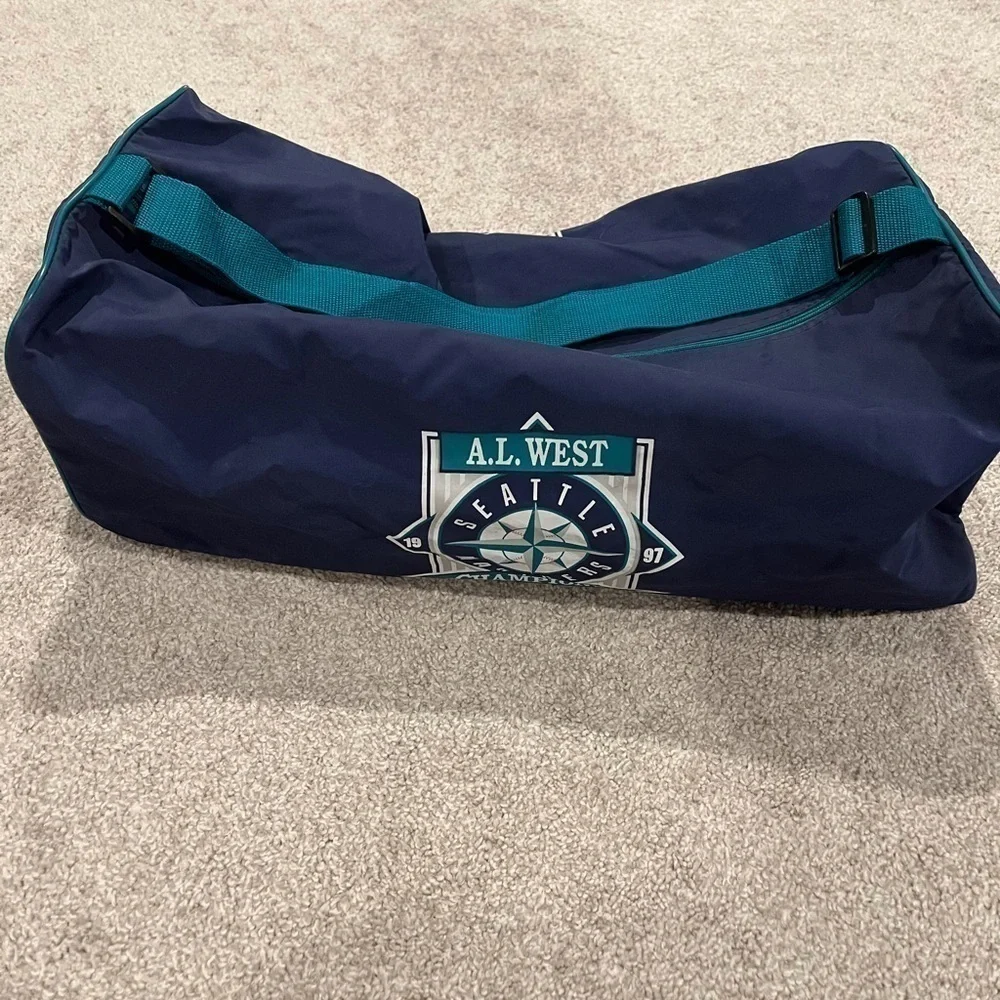 Vintage Seattle Washington mariners‎ 1997 championship duffle bag blue baseball
